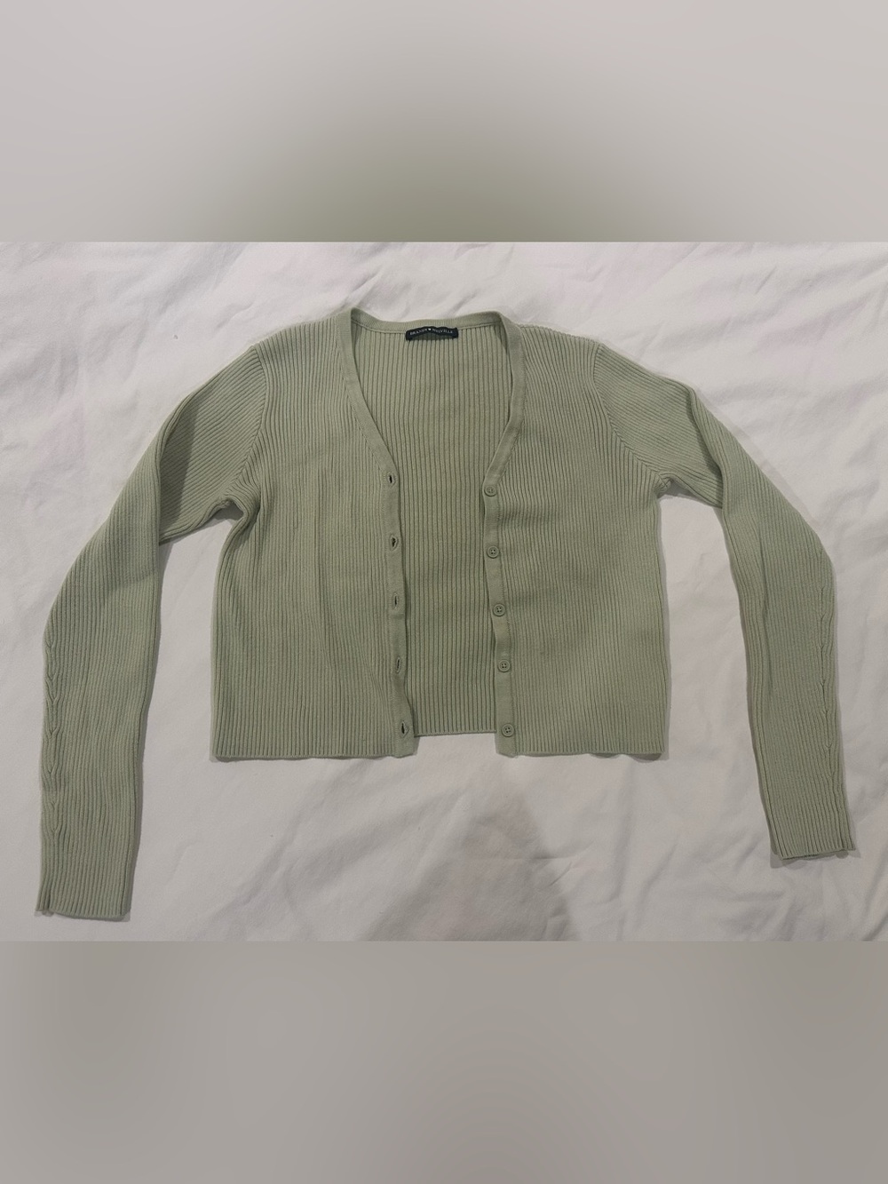 Brandy Melville Sage Ribbed Button-Front Zheyna Cardigan